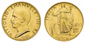 Regno d'Italia
Vittorio Emanuele III (1900-1946)
100 Lire Italia su Prora 1933 Anno XI - Zecca: Roma - Diritto: effigie del Re a sinistra - Rovescio...