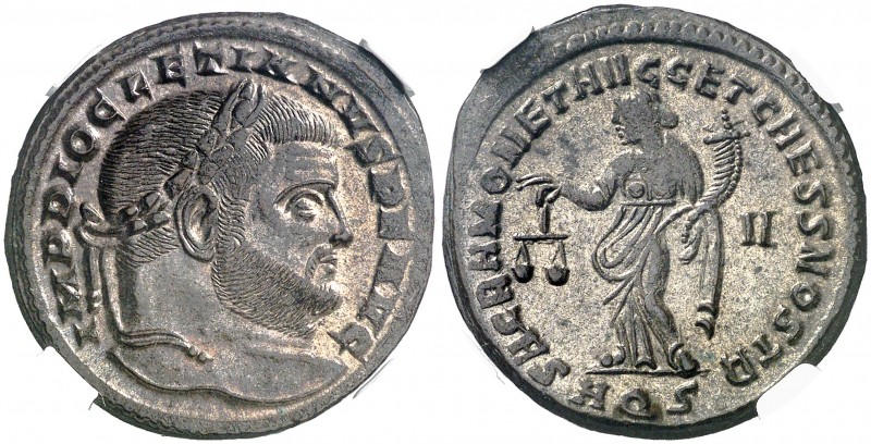 (301 d.C.). Diocleciano. Aquileia. Follis. (Spink 12822A) (Co. 435) (RIC. 31a). ...