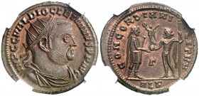 (296-297 d.C.). Diocleciano. Alejandría. AE 21. (Spink 12836) (Co. 34) (RIC. 47). Bella. Encapsulada. S/C-.