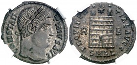 (327-328 d.C.). Constantino I. Alejandría. AE 19. (Spink 16274) (Co. 454) (RIC. 45). Bella. Encapsulada. S/C.