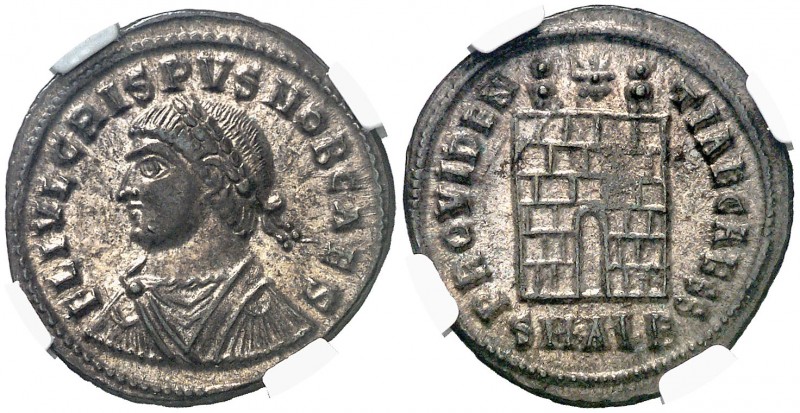 (325-326 d.C.). Crispo. Alejandría. AE 19. (Spink 16813) (Co. 125) (RIC. 35). Pl...