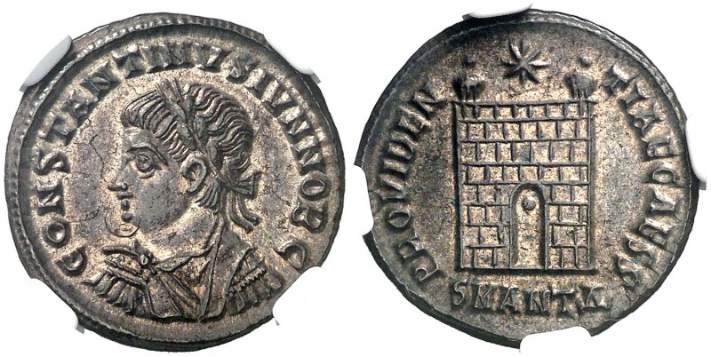 (326-327 d.C.). Constantino II. Antioquía. AE 19. (Spink 17256) (Co. 165) (RIC. ...