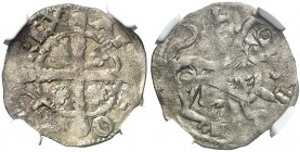 Alfonso IX (1188-1230). ¿Zamora?. Dinero. (AB. ¿124?) (M.M. A9:5.¿3?). Encapsulada. MBC+.