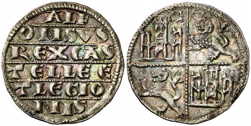 Alfonso X (1252-1284). Murcia. Dinero de plata. (AB. 224.1, como cuarto de marav...