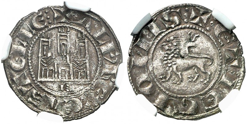 Alfonso X (1252-1284). Burgos. Dinero prieto. (AB. 248, como pepión) (M.M. A10:6...