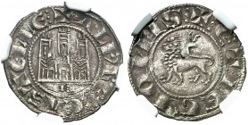 Alfonso X (1252-1284). Burgos. Dinero prieto. (AB. 248, como pepión) (M.M. A10:6.2). Bella. Encapsulada. Escasa así. EBC.