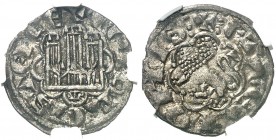 Alfonso X (1252-1284). Burgos. Blanca alfonsí. (AB. 263, como novén) (M.M. A10:11.6 var). Vellón rico. Encapsulada. Escasa así. EBC-/EBC.