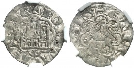 Alfonso X (1252-1284). León. Blanca alfonsí. (AB. 267.1, como novén) (M.M. A10:11.19). Acuñación algo floja. Vellón rico. Encapsulada. MBC+/EBC-....