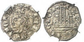 Alfonso XI (1312-1350). Coruña. Cornado. (AB. 343.1) (M.M. A11:3.10 var). Atractiva. Encapsulada. EBC-.