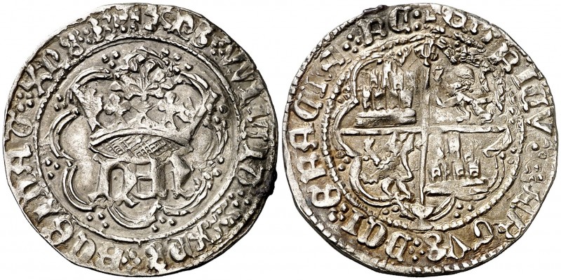 Enrique IV (1454-1474). Cuenca. Real de anagrama. (AB. 710.3 var). 3,35 g. Orlas...