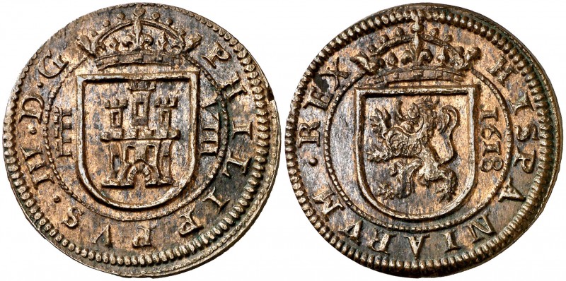1618. Felipe III. Segovia. 8 maravedís. (AC. 338) (J.S. D-228). 6,64 g. Bella. P...