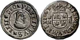 1662. Felipe IV. Coruña. R. 8 maravedís. (AC. 316) (J.S. M-145). 2,53 g. Bella. Encapsulada. Ex Colección Isabel de Trastámara 25/05/2017, nº 96. Rara...