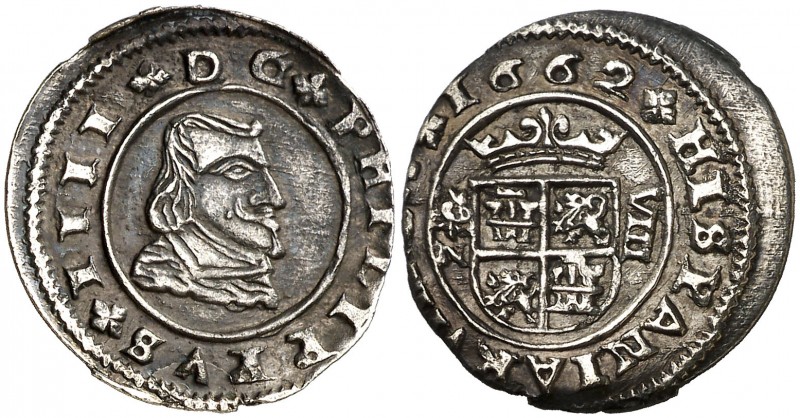 1662. Felipe IV. Granada. N. 8 maravedís. (AC. 341, mismo ejemplar) (J.S. M-243)...