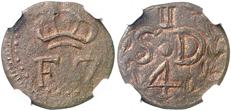 s/d. Fernando VII. Santo Domingo. 1 cuarto. (AC. 120). Atractiva. Encapsulada. E...