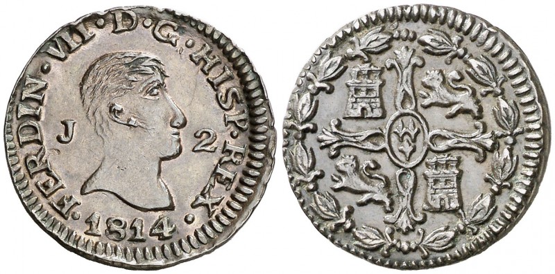 1814. Fernando VII. Jubia. 2 maravedís. (AC. 126) (Casal Fernández & Núñez Menes...