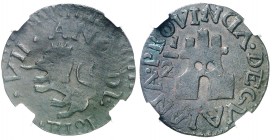 1814. Fernando VII. Guayana. 1/2 real. (AC. 344). 2,69 g. CU. Buen ejemplar. Encapsulada. Escasa. MBC+.