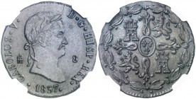 1837. Carlos V, Pretendiente. Segovia. 8 maravedís. (AC. 3). Bella. En cápsula de la NGC como MS63 BN, nº 4725601-001. Muy rara y más así. S/C.