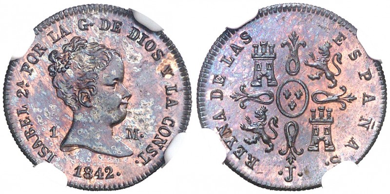1842. Isabel II. Jubia. 1 maravedí. (AC. 32) (Casal Fernández & Núñez Meneses 10...