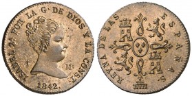 1842. Isabel II. Segovia. 1 maravedí. (AC. 35). Bella. Brillo original. En cápsula de la NGC como MS65 RB, nº 2645606-008. Ex Áureo & Calicó 07/07/200...