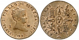 1847. Isabel II. Segovia. 2 maravedís. (AC. 59). 2,18 g. Muy bella. Brillo original. En cápsula de la NGC como MS64 BN, nº 2800890-009. Ex Colección I...