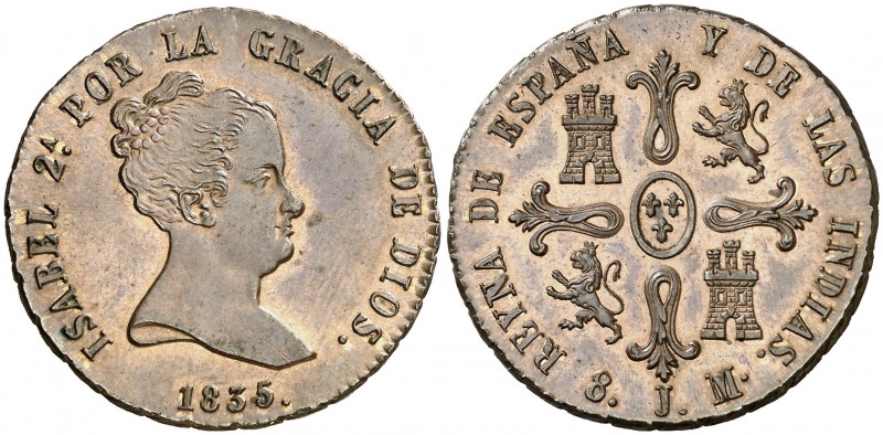 1835. Isabel II. Jubia. 8 maravedís. (AC. 101) (Casal Fernández & Núñez Meneses ...