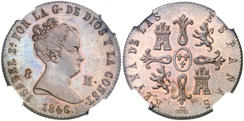1846. Isabel II. Segovia. 8 maravedís. (AC. 133). Mínimas impurezas. Bella. Bril...
