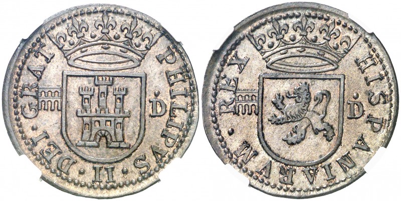 s/d. Felipe II. Segovia. 1 cuartillo. (J.S. pág. 88). Prueba de la Escuela de Gr...