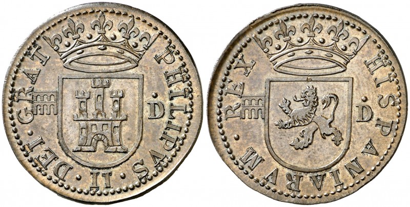 s/d. Felipe II. Segovia. 1 cuartillo. (J.S. pág. 88). 5,41 g. Prueba de la Escue...
