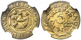 1937. Menorca (Baleares). 5 céntimos. (AC. 20). En cápsula de la NGC como MS65, nº 4430613-016. S/C.