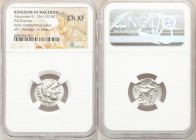 MACEDONIAN KINGDOM. Alexander III the Great (336-323 BC). AR drachm (17mm, 1h). NGC Choice XF. Posthumous issue of Colophon, 310-301 BC. Head of Herac...