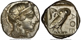 ATTICA. Athens. Ca. 440-404 BC. AR tetradrachm (25mm, 17.19 gm, 11h). NGC MS 5/5 - 4/5, brushed. Mid-mass coinage issue. Head of Athena right, wearing...