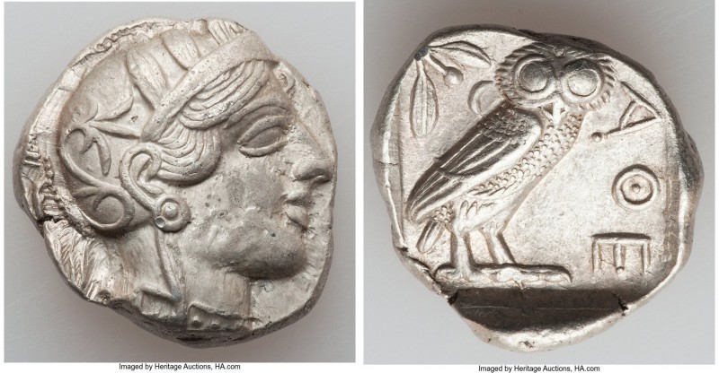 ATTICA. Athens. Ca. 440-404 BC. AR tetradrachm (26mm, 17.14 gm, 9h). AU, porosit...