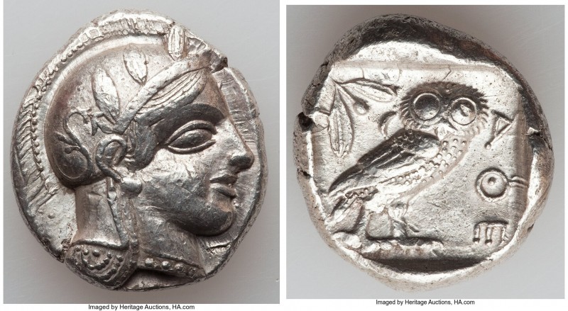 ATTICA. Athens. Ca. 440-404 BC. AR tetradrachm (26mm, 17.19 gm, 1h). Choice VF. ...