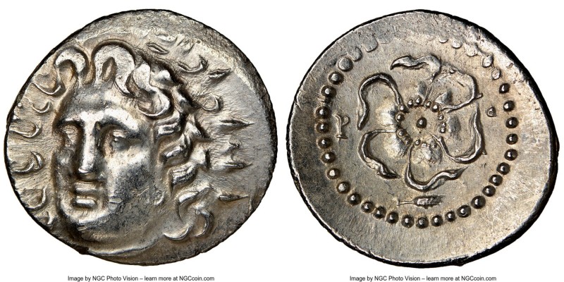 CARIAN ISLANDS. Rhodes. Ca. 84-30 BC. AR drachm (20mm, 12h). NGC AU, brushed. Ra...