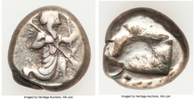 ACHAEMENID PERSIA. Xerxes II-Artaxerxes II (5th-4th centuries BC). AR siglos (15mm, 5.56 gm). Fine. Sardes, ca. 420-375 BC. Persian king or hero, wear...