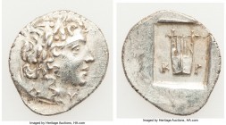 LYCIAN LEAGUE. Cragus. Ca. 48-20 BC. AR hemidrachm (17mm, 2.01 gm, 12h). Choice XF. Series 1. Laureate head of Apollo right; Λ-Y below / K-P, cithara ...