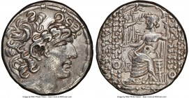 SELEUCID KINGDOM. Philip I Philadelphus (ca. 95/4-76/5 BC). AR tetradrachm (27mm, 12h). NGC Choice XF Posthumous issue of Antioch on the Orontes under...
