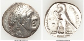 PTOLEMAIC EGYPT. Ptolemy I Soter (305/4-282 BC). AR stater or tetradrachm (26mm, 13.52 gm, 1h). VF, countermark. Cyprus, uncertain mint 10 (Salamis or...