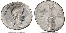 Octavian, as Sole Imperator (30-27 BC). AR denarius (21mm, 10h). NGC Fine, bankers mark. Southern or central Italian mint, ca. 30-29 BC. Laureate head...