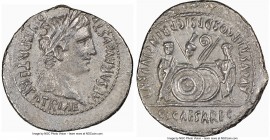 Augustus (27 BC-AD 14). AR denarius (21mm, 3.61 gm, 9h). NGC Choice XF 5/5 - 1/5. Lugdunum, 2 BC-AD 4. CAESAR AVGVSTVS-DIVI F PATER PATRIAE, laureate ...