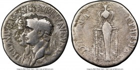 Claudius I (AD 41-54), with Agrippina Junior. AR cistophorus (26mm, 7h). NGC Fine. Ephesus, AD 50/1. TI CLAVD•CAES•AVG•AGRIPP•AVGVSTA, conjoined left ...