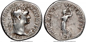 Domitian (AD 81-96). AR denarius (19mm, 6h). NGC Choice Fine. Rome, AD 86. IMP CAES DOMIT AVG-GERM P M TR P XIII, laureate head of Domitian right / IM...