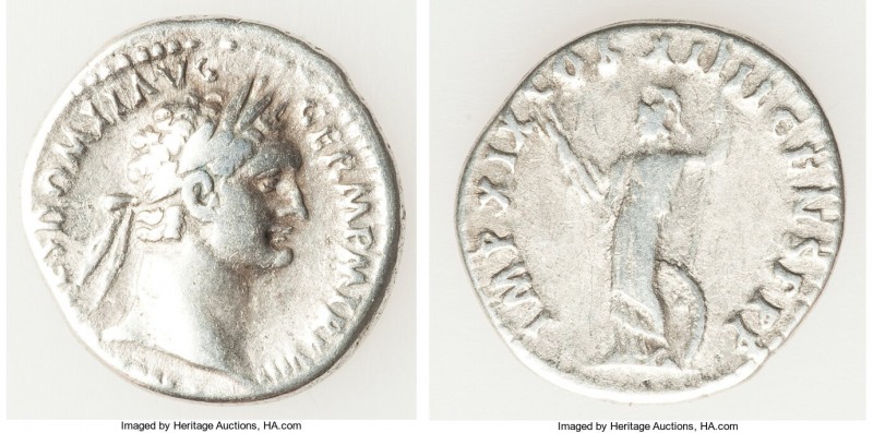 Domitian (AD 81-96). AR denarius (19mm, 3.45 gm, 6h). Choice Fine. Rome, 14 Sept...