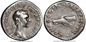 Nerva (AD 96-98). AR denarius (19mm, 6h). NGC Fine. Rome, AD 96. IMP NERVA CAES AVG-P M TR P COS II P P, laureate head of Nerva right / CONCORDIA-EXER...