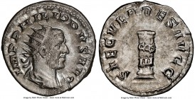 Philip I (AD 244-249). AR antoninianus (22mm, 4.12 gm, h). NGC MS 5/5 - 4/5. Rome, Millennium Issue, AD 248. IMP PHILIPPVS AVG, radiate, draped and cu...