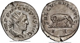 Philip I (AD 244-249). AR antoninianus (24mm, 4.06 gm, 6h). NGC MS 5/5 - 4/5. Rome, 2nd officina, Millennial Issue, AD 248. IMP PHILIPPVS AVG, radiate...