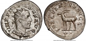 Philip I (AD 244-249). AR antoninianus (23mm, 3.38 gm, 6h). NGC MS 5/5 - 4/5. Rome, 6th officina, Millennium Issue, AD 248. IMP PHILIPPVS AVG, radiate...