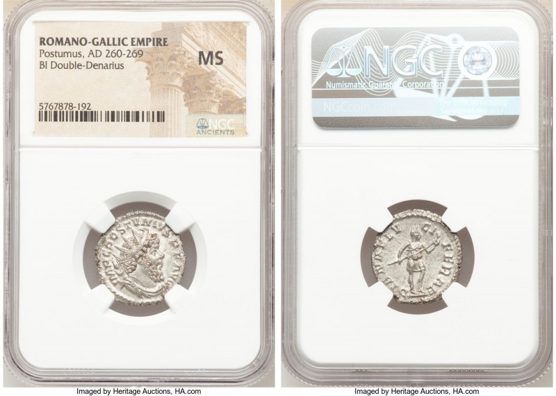 Postumus, Romano-Gallic Empire (AD 260-269). BI antoninianus (21mm, 12h). NGC MS...