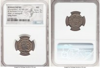 Constantine I the Great (AD 307-337). AE3 or BI nummus (21mm, 3.21 gm, 7h). NGC MS 5/5 - 5/5. Arles, 2nd officina, AD 328. CONSTAN-TINVS AVG, pearl-di...