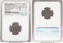 Constantine I the Great (AD 307-337). AE3 or BI nummus (19mm, 3.25 gm, 7h). NGC MS 5/5 - 4/5. Trier, 2nd officina, AD 327-328. CONSTAN-TINVS AVG, laur...